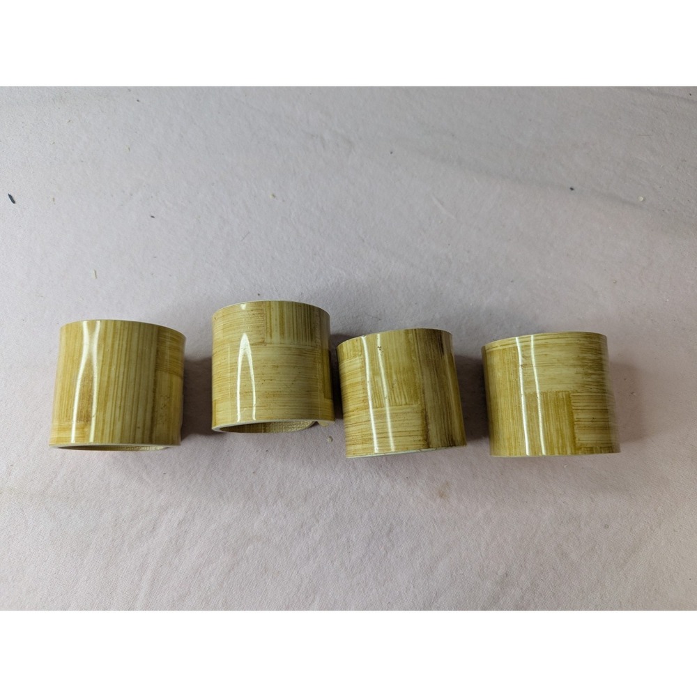 4 lot plastic bamboo design napkin rings‎ holder tablescape Table decoration